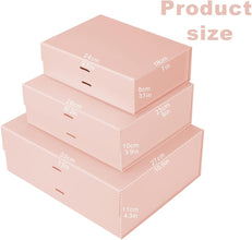 2pcs Premium Pink Bridesmaid Proposal Box with Ribbon: Gift Boxes with Lids, Magnetic Gift Box, Birthday Box, Cute Box, Present Box for Celebrations(Pink, 23x17x7cm)