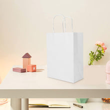 50 Pack Small White Paper Gift Bags with Handles for Parties, Gifts, Crafts, Bulk White Gift Bags, Small White Paper Bags, White Kraft Bags, White Paper Gift Bags, 15x8x21cm, 5.9