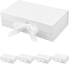 5Pcs Premium Black Bridesmaid Proposal Box, Magnetic Closure, Luxury Gift Box with Ribbon, Gift Boxes for Presents, Cute Box, Birthday Box, Present Box (Black, 23x17x7, 5PCS)