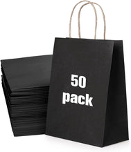 50 Pack Small White Paper Gift Bags with Handles for Parties, Gifts, Crafts, Bulk White Gift Bags, Small White Paper Bags, White Kraft Bags, White Paper Gift Bags, 15x8x21cm, 5.9