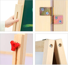 Kids Art Easel for Kids - Adjustable Height from 60cm-108cm, Double-Sided Magnetic Whiteboard & Chalkboard, Solid Wooden Standing Design with Premium Art Supplies for Children Toddler Easel, 45x35cm