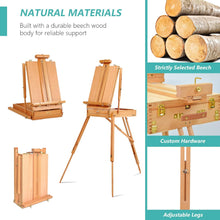 Deluxe French Easel for painting - Beech Wood Studio & Field Sketchbox Easel stand for painting,Adjustable and Foldable with Storage Drawer Art Painting Display Holds Canvas Up to 34