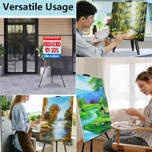 Black Easel Stand for Sign Adjustable Double-Layer Metal Easel for Painting Stand for Canvas, Portable Tripod for Canvas and Display, Includes Carrying Bag, Black, Height 19-62 Inches (49-157 cm)