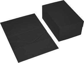 Gift Box with Lid, Collapsible Bridesmaid Proposal Box with Magnetic, Sturdy Storage Box for Birthdays, Weddings, Father's Day, Christmas(Black,23 x 15 x 10,9 x 5.9 x 3.9 inches)