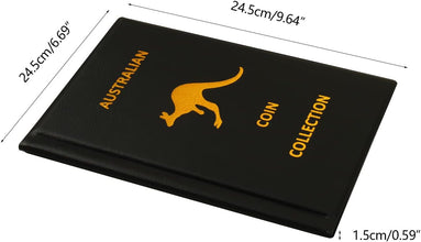 Coin Collection Holder Album for Collectors, 16 Pages 240 Pockets 4.5 x 4.5cm(1.77 x 1.77 Inch) Coin Albums Penny Collecting Book,Coin Storage Album Books for Coin Storage, Tokens (Black, 240 Pockets)