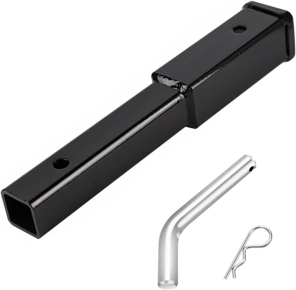 Heavy-Duty Trailer Hitch Extender - Durable 7" Extension, 4000 lbs Towing Capacity, 2" Receiver Rust-Resistant Hitch Extension - Ideal for Bike Racks & Cargo Carriers Complete with Pins & Clips