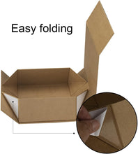 Gift Box with Lid, Collapsible Bridesmaid Proposal Box with Magnetic, Sturdy Storage Box for Birthdays, Weddings, Father's Day, Christmas (Kraft, 20 x 18 x 8cm,8 x 7.1 x 3.2 inchs)