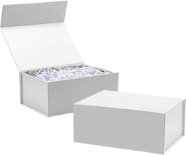 Gift Box with Lid, Collapsible Bridesmaid Proposal Box with Magnetic, Sturdy Storage Box for Birthdays, Weddings, Father's Day, Christmas (Kraft, 20 x 18 x 8cm,8 x 7.1 x 3.2 inchs)