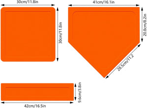 Baseball & Softball Rubber Base Set Home Plate with Thrown Down Baseball Bases Set Kids Rubber Base Set Portable Backyard Field Practice Baseball,Kickball,Softball Bases