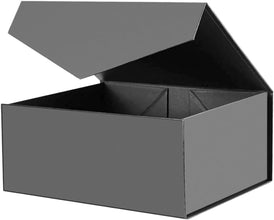 Timeless Silver 2Pcs Grey Bridesmaid Boxes with Magnetic Closure. Wedding Dress Box, Perfect for Corporate Gifts, Luxurious Presents, and Elegant Packaging - (Silver Grey, 35x23x10cm)