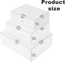 Gift Box with Lid, Collapsible Bridesmaid Magnetic Closure Proposal Box with Satin Ribbons, Sturdy Storage Box for Birthdays, Weddings, Christmas(White, 26.1 x 22.8 x 10cm, 10.3 x 9 x 3.9 inchs)
