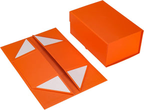 2Pcs Bright Orange Box for Premium Gifts, Perfect for Jewelry, Keepsakes. Bridesmaid Boxes, Magnetic Gift Box, Cute Box for Special Tokens - (Orange, 23x15x10cm)