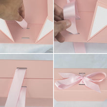 5Pcs Exquisite Pink Box for Gift, Bridesmaid Gift Box with Ribbon, Magnetic Closure, Birthday Box, Bride Gift Box, Gift Boxes for Presents, Baby Gift Box, Surprise Box Gift Box (Pink, 25x22x9, 5PCS)