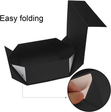 Gift Box with Lid, Collapsible Bridesmaid Proposal Box with Magnetic, Sturdy Storage Box for Birthdays, Weddings, Father's Day, Christmas (Black, 20 x 18 x 8cm,8 x 7.1 x 3.2 inchs)