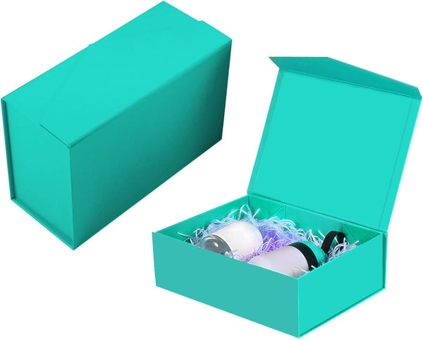 2Pcs Vibrant Turquoise Magnetic Gift Box for Bridesmaid Proposal, Birthdays, and Anniversaries. Keepsake Box, Surprise Box Gift Box, Ideal for Special Gifts - (Turquoise, 35x23x10cm)