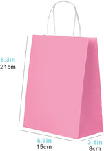 Small Rose Red Gift Bags With Handles Bulk Rose Red Kraft Gift Bags With Handles Bulk Rose Red Kraft Bags With Handles Shopping Bag Rose Red Craft Paper Bag, Recyclable, Rose Red, 30pc,15x8x21cm