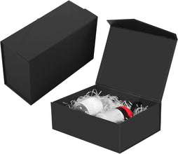 2Pcs Classic Black for Groomsmen Proposals, Corporate Gifts, Anniversaries. Bridesmaid Proposal Box, Magnetic Gift Box, Keepsake Box, and Memorable Packaging - (Black, 35x23x10cm)