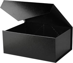 2Pcs Classic Black for Groomsmen Proposals, Corporate Gifts, Anniversaries. Bridesmaid Proposal Box, Magnetic Gift Box, Keepsake Box, and Memorable Packaging - (Black, 35x23x10cm)