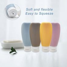 9 Pcs Travel Bottles Set,4pcs 60ML Travel Bottles & Containers,2 Cream Boxes, Waterproof Label,Small Mini Empty Plastic Squeeze Bottles, for Travel Toiletries,Shampoo and Conditioner with Storage Bag