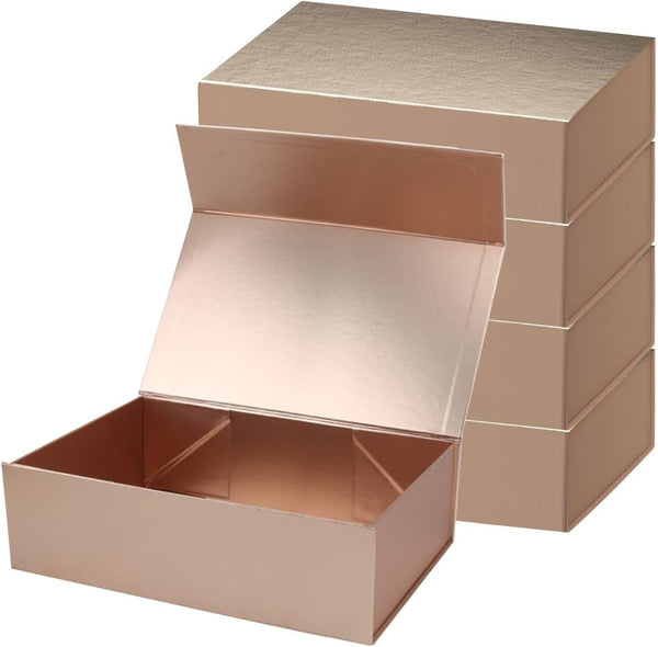 5Pcs Gift Box for Gift Lovers, Cute Box in Classic Rose Gold - Magnetic, ideal for Birthday Surprises, Keepsakes, and More (rose gold,33 * 25 * 12,5PCS)