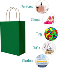 Small Gift Bags with Handles Green Paper Bags with Handles Green Gift Green Paper Shopping Bags Bags Small Size Green Gift Bags Bulk Shopping Bag Party Bag Recyclable Paper Bag, Green, 30pc,15x8x21cm