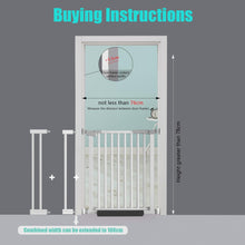 Adjustable Baby Gate for Stairs Auto Close Dog Gate for The House Safety-First Design Easy Install Indoor Pet Gate for Doorways No Drill Pressure Mount System (78cm Tall,Fits Openings 76-107cm)