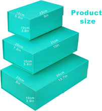 Gift Box with Lid, Collapsible Bridesmaid Proposal Box with Magnetic, Sturdy Storage Box for Birthdays, Weddings, Father's Day, Christmas(turquoise,35 x 23 x 10,13.7 x 9 x 3.9 inches)