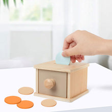 Montessori Coin Box Enhance Toddler Learning with Object Permanence Box Montessori Toys for 1+ Year Old Wooden Drop Toys for Toddlers Infant Developmental Coin Drop Toy Pincer Grasp Toys