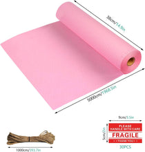 Pink Honeycomb Packing Paper Roll with Jute Twine & Fragile Stickers,Packing Paper Bubble Wrap for Packing Material Recyclable Cushioning Wrap for Moving and Shipping, Pink,14.9