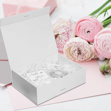 2pcs Elegant White Box for Gift: Bride Gift Box, Magnetic Gift Box with Ribbon, White Gift Box,Bridesmaid Boxes, White Boxes for Bridesmaid Proposal, Paper Mache Boxes(White, 25x22x9cm)