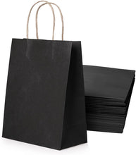 30 Pcs Black Paper Party Favor Bags Bulk 26 x 12 x 32cm, 10.2 x 4.7 x 12.6inches, Goodie Bags with Handles for Birthday, Wedding, Baby Shower, Party Supplies, Takeout/To Go Bags, Retail Bags