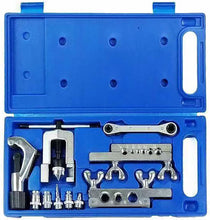 Flaring Swage Tool Kit, HVAC Tools - Professional Flaring Tool Kit and Swaging Tool Kit for Brake Line and Tubing,Includes Tubing Cutter and Ratchet Wrench for Copper Aluminum Plastic Pipe 45 Degrees