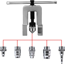 Flaring Swage Tool Kit, HVAC Tools - Professional Flaring Tool Kit and Swaging Tool Kit for Brake Line and Tubing,Includes Tubing Cutter and Ratchet Wrench for Copper Aluminum Plastic Pipe 45 Degrees
