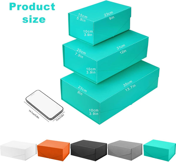 Chic Turquoise for Earrings, Necklaces, and Special Gifts. 2Pcs Bridesmaid Proposal Box, Cute Box, Magnetic Gift Box, Elevate Your Gifting Experience - (Turquoise, 23x15x10cm)