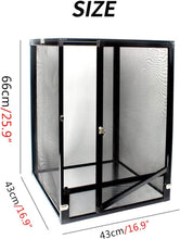 21 Gallon Aluminum Screen Reptile Cage -Versatile Enclosure for Chameleons Geckos Lizards Frogs Interaction Cage-Easy Assembly,Front Opening Door,360° Observation,Airflow cage (66x43x43cm / 26x17x17