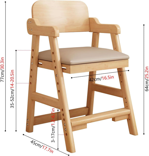 Solid Wood High Chairs for Toddlers Booster Seat for Dining Table High Chair Grows with Kid for Dining, Study Chair for Children High Chair for Chair At Table Toddler High Chair for Dining Table