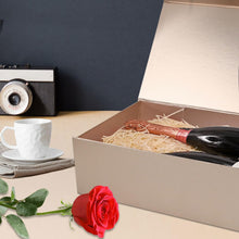 Gift Box with Lid, Collapsible Bridesmaid Proposal Box with Magnetic, Sturdy Storage Box for Birthdays, Weddings, Father's Day, Christmas (Rose Gold, 28 x 20 x 9cm, 11 x 8 x 3.5 inchs)