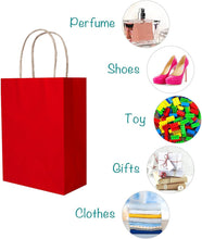 Red Gift Bags with Handles Bulk Gift Bag Red Kraft Gift Bags Red Paper Shopping Bags with Handles Bulk Red Luxurious Paper Bags with Handles for Business Retail Party Favors Bags, Red,30pc, 21x11x27cm