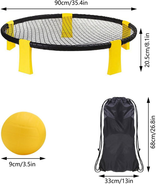 Roundnet Games Set Spikeball Set- Portable Outdoor Game Kit with 4 Balls and Carrying Bag, Roundnet Set Played Outdoor Indoor Beach Yard Lawn Backyard Entertainment Outdoor Games Beach Games