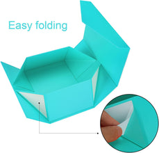Gift Box with Lid, Collapsible Bridesmaid Proposal Box with Magnetic, Sturdy Storage Box for Birthdays, Weddings, Father's Day, Christmas(turquoise,35 x 23 x 10,13.7 x 9 x 3.9 inches)