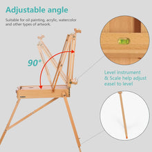 Deluxe French Easel for painting - Beech Wood Studio & Field Sketchbox Easel stand for painting,Adjustable and Foldable with Storage Drawer Art Painting Display Holds Canvas Up to 34