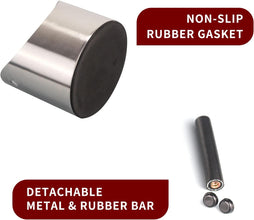 Coffee Knock Box Stainless Steel Construction Silver Espresso Knock Box, Stainless Steel Espresso Machine Accessories with Removable Knock Bar and Non-Slip Base for Easy Coffee Ground Disposal(Small)