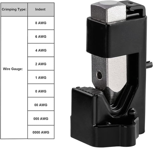 Hammer Battery Lug Crimper Tool Heavy Duty Lug Cable Hammer Crimping Tool,Hammer Cable Crimper for Crimps Battery and Welding cables Fit for Crimps Battery and Welding cables 8 AWG TO 0000 Wire Gauge