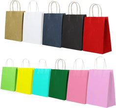 Green Paper Gift Bags with Handles Bulk Green Paper Gift Bags Bulk Green Paper Bag Green Craft Bags with Handles Multipurpose Shopping Bag Favor Bag Craft Paper Bag for Retail, Green, 30pc, 21x11x27cm