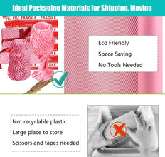 Pink Honeycomb Packing Paper Roll with Jute Twine & Fragile Stickers,Packing Paper Bubble Wrap for Packing Material Recyclable Cushioning Wrap for Moving and Shipping, Pink,14.9