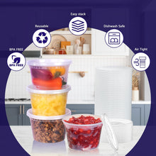 40-Pack Multi-Size Deli Containers with Lids (10 Each: 8 oz, 12 oz, 16 oz, 32 oz) – BPA-Free, Leak-Proof, Microwave, Freezer & Dishwasher Safe – Stackable Plastic Meal Prep and Food Storage Containers