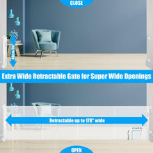 Versatile Retractable Baby and Pet Gate Retractable Fence Outdoor Baby Gates for Decks for Doorways up to 177