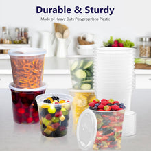 36-Pack 24 oz Plastic Meal Prep Containers with Lids - Premium Quality, Leakproof, and Freezer Safe, Reusable or Disposable - Ideal for Soups, Sauces, and Bulk Cooking - BPA-Free and Microwave Safe