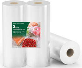 Vacuum Food Sealer Roll Bags 2 Pack, 28CMx15M, Compatible with All Vacuum Seal Machines, BPA Free, Durable Commercial Grade, Food Save Bags Rolls for Vacuum Sealer Fridge, Freezer, and Sous Vide