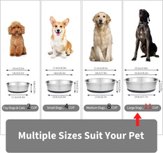 Durable Stainless Steel Dog Bowls for Large Dogs Food Dish, Non-Slip Silicone Base,Dog Water Dish for Dogs Stainless Steel Water Bowl for Large Breeds, Safe for Food & Water (2.5 Litre Each, Set of 2)